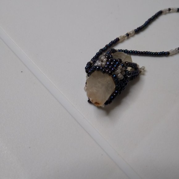 Small Bead And Quartz Crystal Necklace - Picture 11 of 16